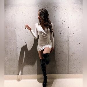 Elegant White Wrap Dress